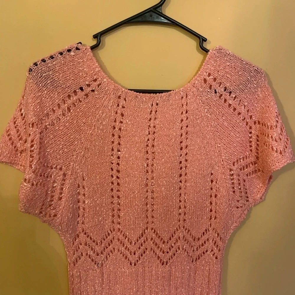 LIANSHENG WOMEN PINK KNITTED SWEATER